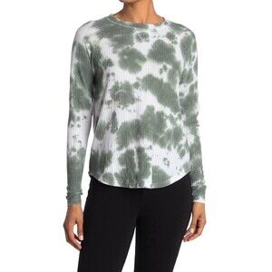 Sweet Romeo Tie Dye Sweatshirt Womens S Olive Green Thumbhole Long Sleeve NWT